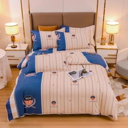 91家纺网 家纺一手货源 找家纺 （总）青竹苑 2021新款全棉磨毛印花四件套