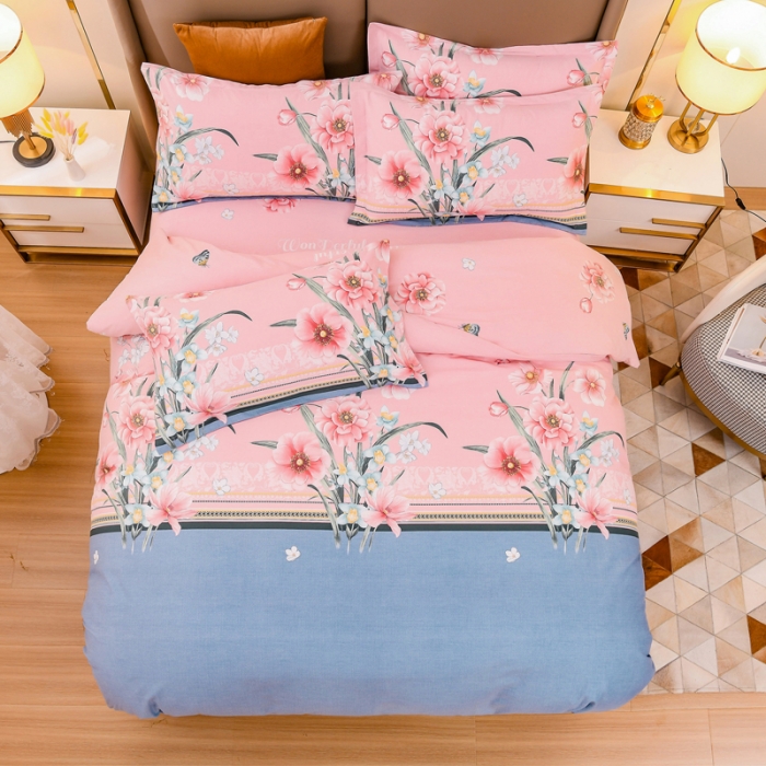 91家纺网 家纺一手货源 找家纺 青竹苑 2021新款全棉磨毛印花四件套 彼岸幽香