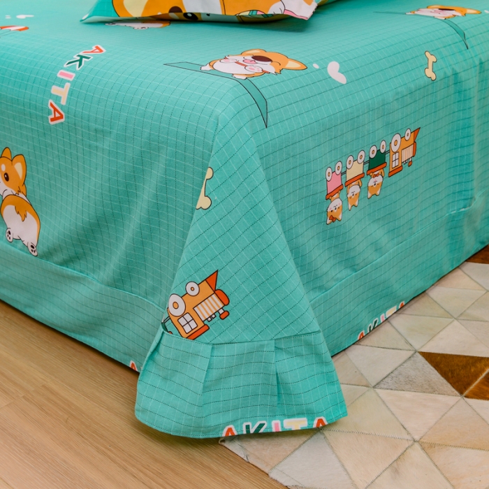 91家纺网 家纺一手货源 找家纺 青竹苑 2021新款全棉磨毛印花四件套 汪星人