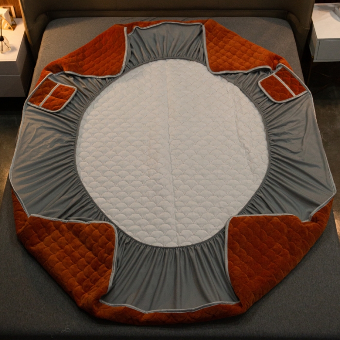 91家纺网 家纺一手货源 找家纺 棉生活家纺 2021新款秋冬多功能牛奶绒床笠 焦糖