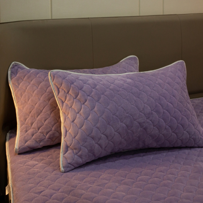 91家纺网 家纺一手货源 找家纺 棉生活家纺 2021新款秋冬多功能牛奶绒床笠 魅紫