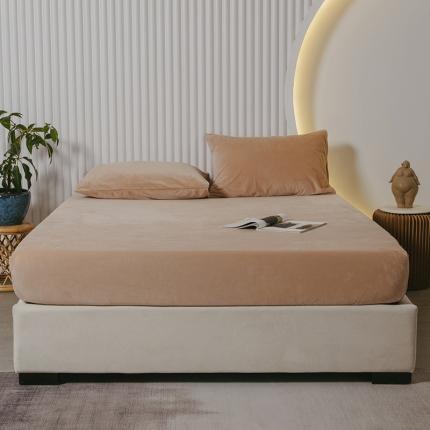 91家纺网 家纺一手货源 找家纺 小米笠 2021新款A类婴儿绒床笠 奶油咖