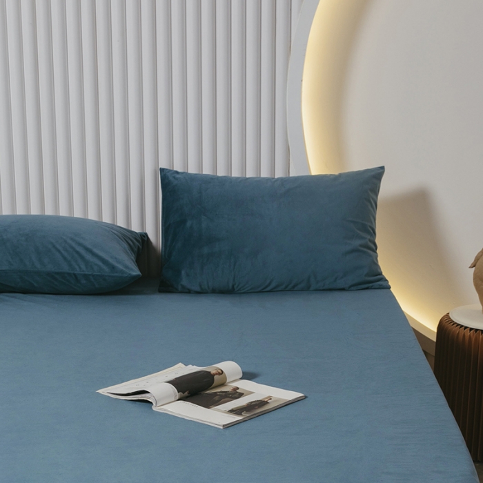 91家纺网 家纺一手货源 找家纺 小米笠 2021新款A类婴儿绒床笠 宾利蓝