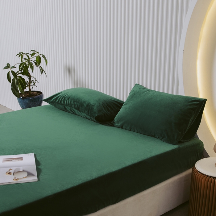 91家纺网 家纺一手货源 找家纺 小米笠 2021新款A类婴儿绒床笠 雨林绿