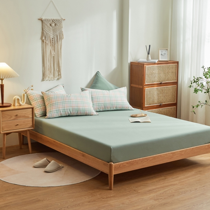 91家纺网 家纺一手货源 找家纺 （总）ab家纺 2022新款全棉水洗棉四件套纯棉格子