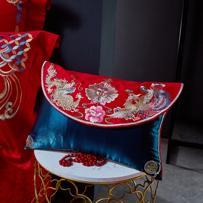 91家纺网 家纺一手货源 找家纺 高大尚长绒棉AB版系列婚庆多件套-龙凤祥和