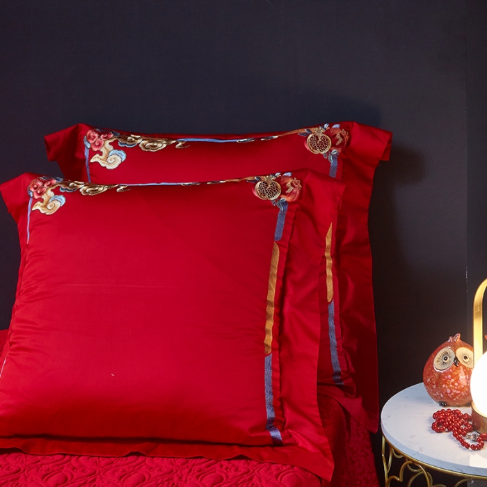 91家纺网 家纺一手货源 找家纺 高大尚长绒棉AB版系列婚庆多件套-龙凤祥和