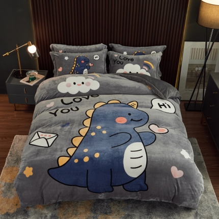 91家纺网 家纺一手货源 找家纺 （总）宅部落 21款大版法莱绒四件套加厚牛奶绒三件套