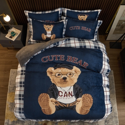 91家纺网 家纺一手货源 找家纺 （总）宅部落 21款大版法莱绒四件套加厚牛奶绒三件套