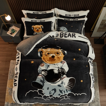 91家纺网 家纺一手货源 找家纺 （总）宅部落 21款大版法莱绒四件套加厚牛奶绒三件套