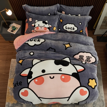 91家纺网 家纺一手货源 找家纺 （总）宅部落 21款大版法莱绒四件套加厚牛奶绒三件套