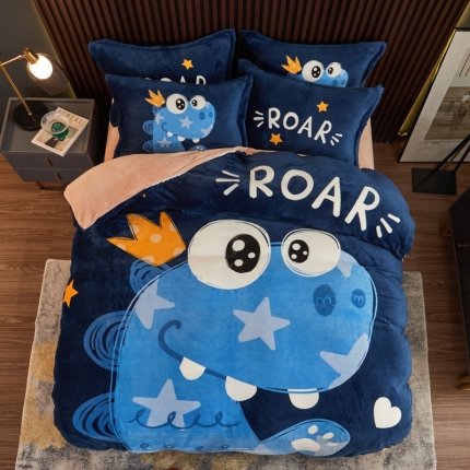 91家纺网 家纺一手货源 找家纺 （总）宅部落 21款大版法莱绒四件套加厚牛奶绒三件套