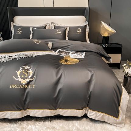 91家纺网 家纺一手货源 找家纺 （总）DC 2024新款60支长绒棉全棉纯棉四件套布拉格