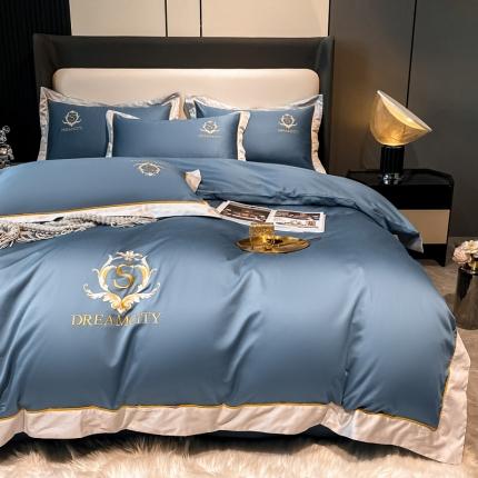 91家纺网 家纺一手货源 找家纺 （总）DC 2024新款60支长绒棉全棉纯棉四件套布拉格