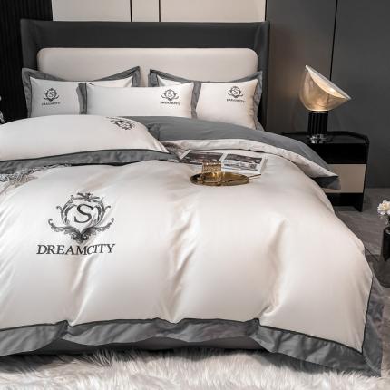 91家纺网 家纺一手货源 找家纺 （总）DC 2024新款60支长绒棉全棉纯棉四件套布拉格