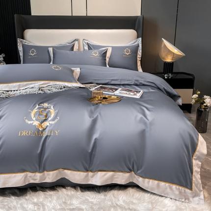 91家纺网 家纺一手货源 找家纺 （总）DC 2024新款60支长绒棉全棉纯棉四件套布拉格