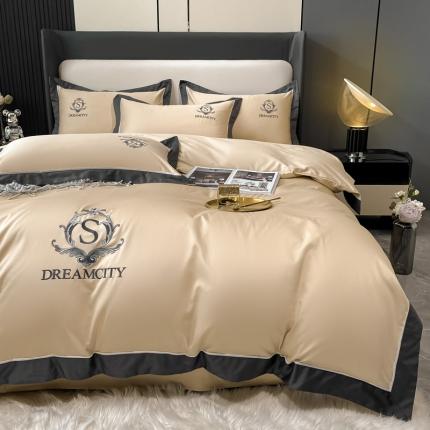 91家纺网 家纺一手货源 找家纺 （总）DC 2024新款60支长绒棉全棉纯棉四件套布拉格