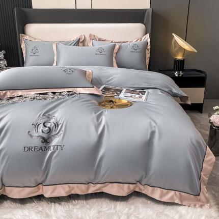 91家纺网 家纺一手货源 找家纺 （总）DC 2024新款60支长绒棉全棉纯棉四件套布拉格