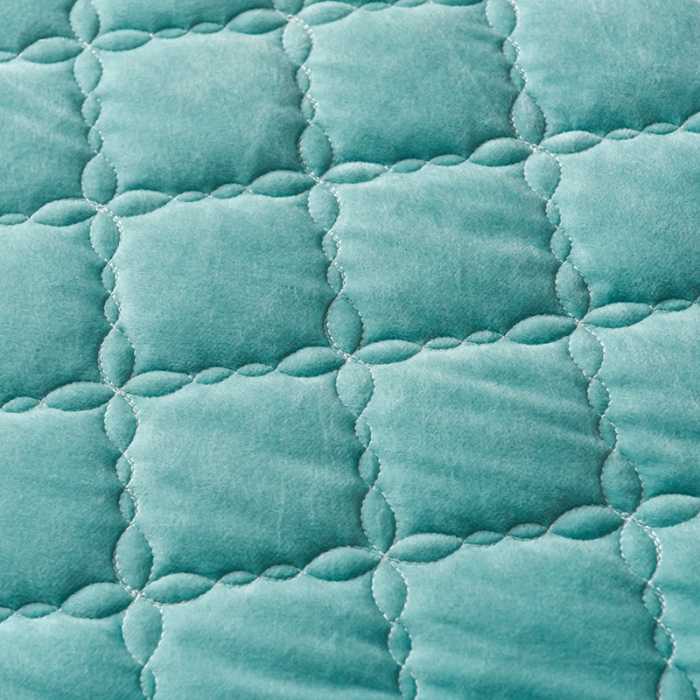 91家纺网 家纺一手货源 找家纺 床笠人家 2023新款水晶绒夹棉床笠 墨绿