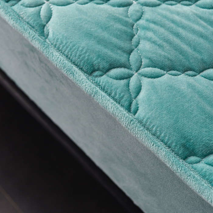 91家纺网 家纺一手货源 找家纺 床笠人家 2023新款水晶绒夹棉床笠 墨绿