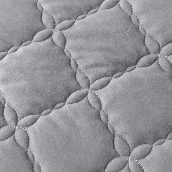 91家纺网 家纺一手货源 找家纺 床笠人家 2023新款水晶绒夹棉床笠 浅灰