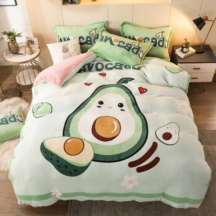 91家纺网 家纺一手货源 找家纺 （总）凡客家居 2022秋冬新品加厚大版印花法莱绒四件套学生宿舍三件套