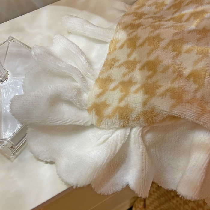 91家纺网 家纺一手货源 找家纺 千朵2021新款韩版法莱绒加厚牛奶绒四件套 米驼咖