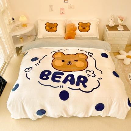 91家纺网 家纺一手货源 找家纺 （总）慕尚 2022新款北欧牛奶绒大版四件套实拍图暖光