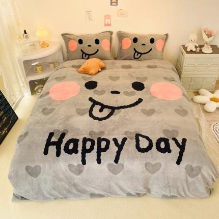 91家纺网 家纺一手货源 找家纺 （总）慕尚 2022新款北欧牛奶绒大版四件套实拍图暖光