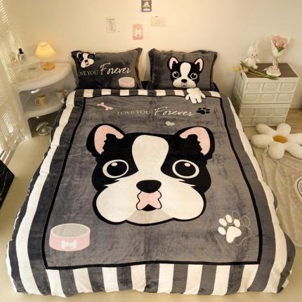 91家纺网 家纺一手货源 找家纺 （总）慕尚 2022新款北欧牛奶绒大版四件套实拍图暖光