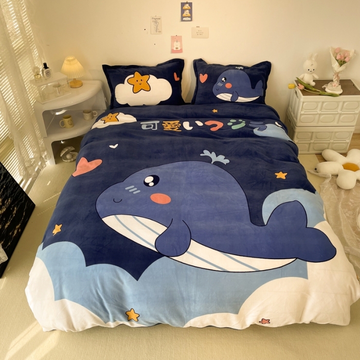 91家纺网 家纺一手货源 找家纺 （总）慕尚 2022新款北欧牛奶绒大版四件套实拍图暖光