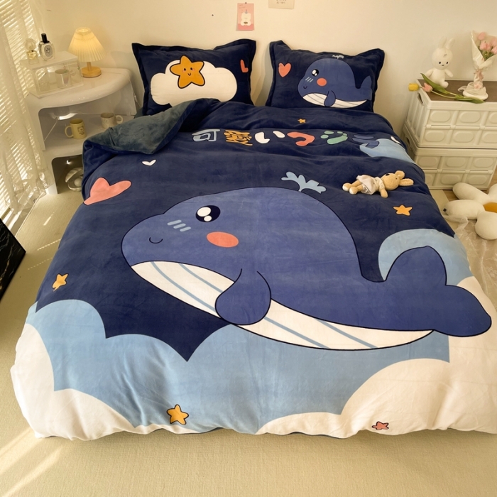 91家纺网 家纺一手货源 找家纺 （总）慕尚 2022新款北欧牛奶绒大版四件套实拍图暖光