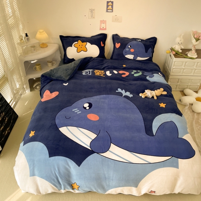 91家纺网 家纺一手货源 找家纺 （总）慕尚 2022新款北欧牛奶绒大版四件套实拍图暖光