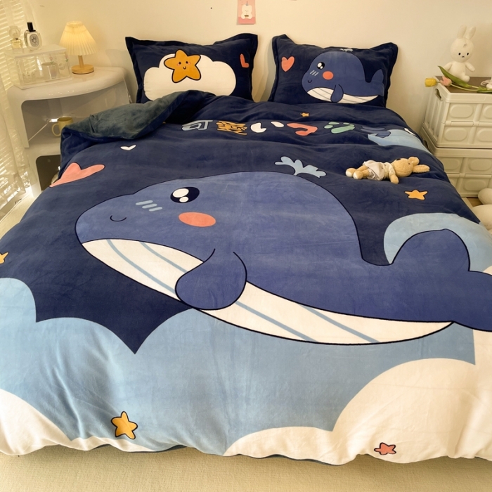 91家纺网 家纺一手货源 找家纺 （总）慕尚 2022新款北欧牛奶绒大版四件套实拍图暖光