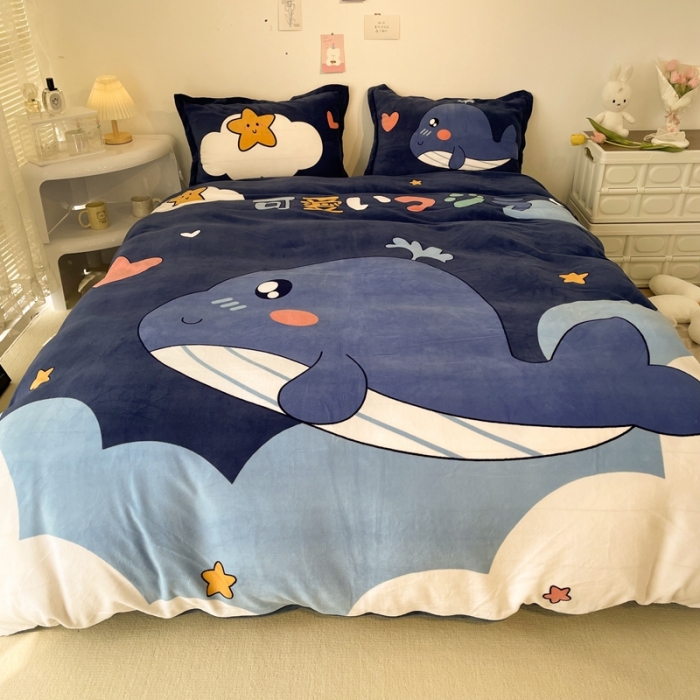 91家纺网 家纺一手货源 找家纺 （总）慕尚 2022新款北欧牛奶绒大版四件套实拍图暖光