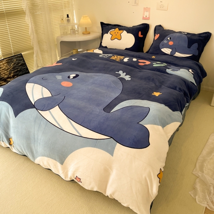 91家纺网 家纺一手货源 找家纺 （总）慕尚 2022新款北欧牛奶绒大版四件套实拍图暖光