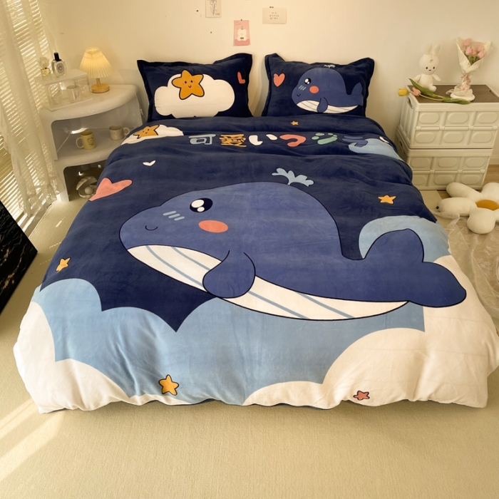 91家纺网 家纺一手货源 找家纺 （总）慕尚 2022新款北欧牛奶绒大版四件套实拍图暖光