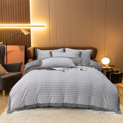 91家纺网 家纺一手货源 找家纺 （总）娇逸 2021新款牛奶立体雕花绒印花四件套