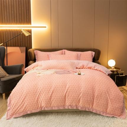 91家纺网 家纺一手货源 找家纺 （总）娇逸 2021新款牛奶立体雕花绒印花四件套