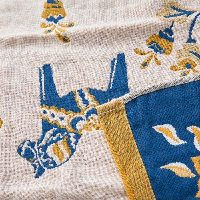 91家纺网 家纺一手货源 找家纺 朴尔2021年新款全棉多彩四层纱布枕巾 花园马-驼