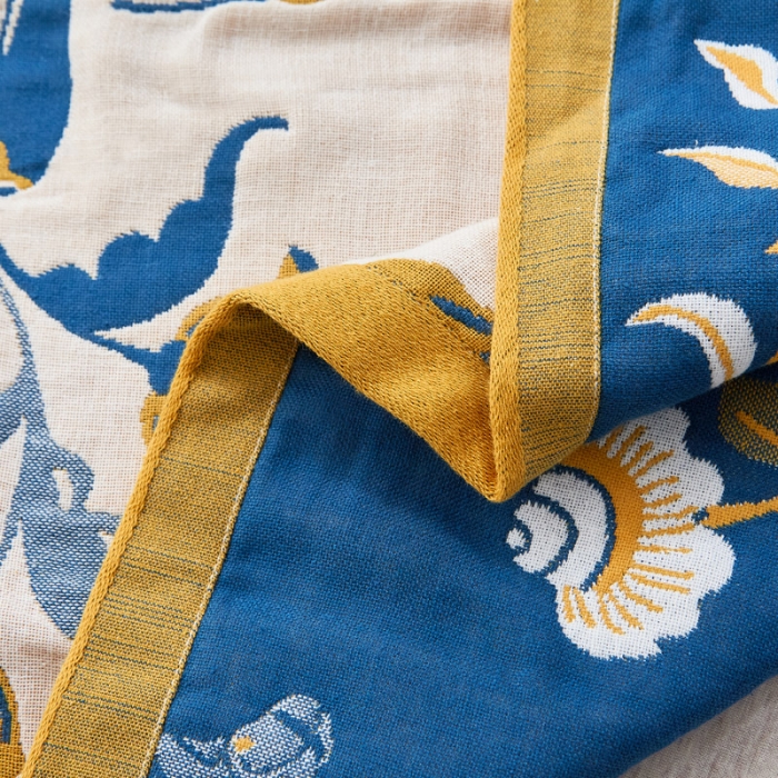 91家纺网 家纺一手货源 找家纺 朴尔2021年新款全棉多彩四层纱布枕巾 花园马-驼