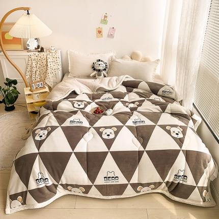 91家纺网 家纺一手货源 找家纺 （总）慕尚家纺2022新款牛奶绒贝贝绒三层加厚毛毯