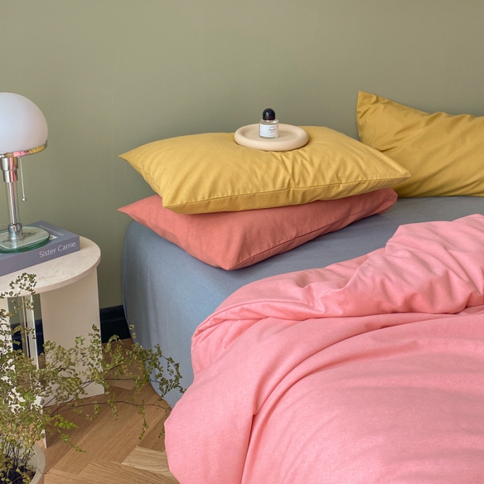 91家纺网 家纺一手货源 找家纺 怡家居 2021新款全棉磨毛混搭四件套 粉