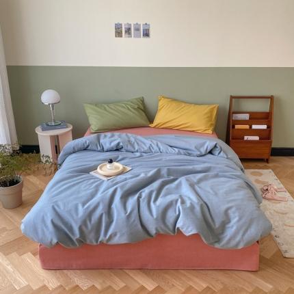 怡家居 2021新款全棉磨毛混搭四件套 灰