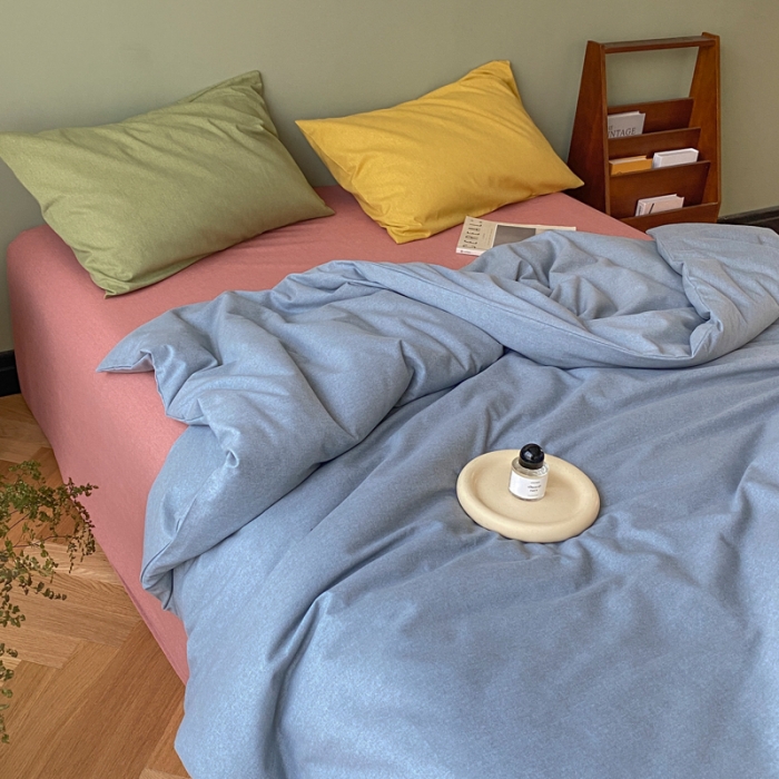 91家纺网 家纺一手货源 找家纺 怡家居 2021新款全棉磨毛混搭四件套 灰