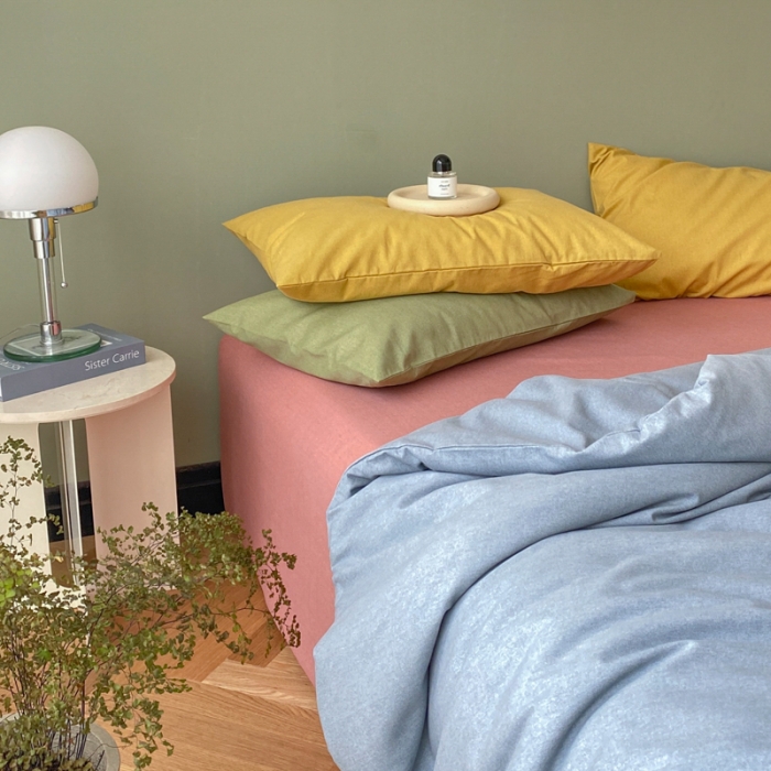 91家纺网 家纺一手货源 找家纺 怡家居 2021新款全棉磨毛混搭四件套 灰