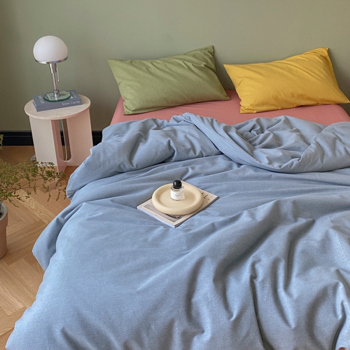 91家纺网 家纺一手货源 找家纺 怡家居 2021新款全棉磨毛混搭四件套 灰