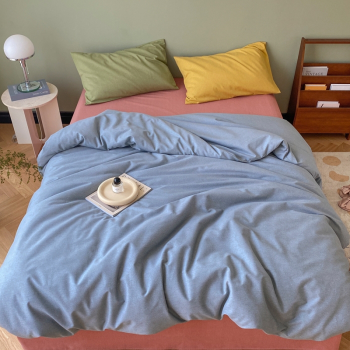 91家纺网 家纺一手货源 找家纺 怡家居 2021新款全棉磨毛混搭四件套 灰