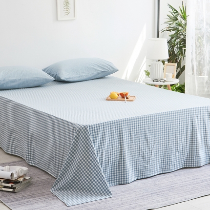 91家纺网 家纺一手货源 找家纺 无印色织全棉水洗棉床单单件纯棉被单床罩13861965070