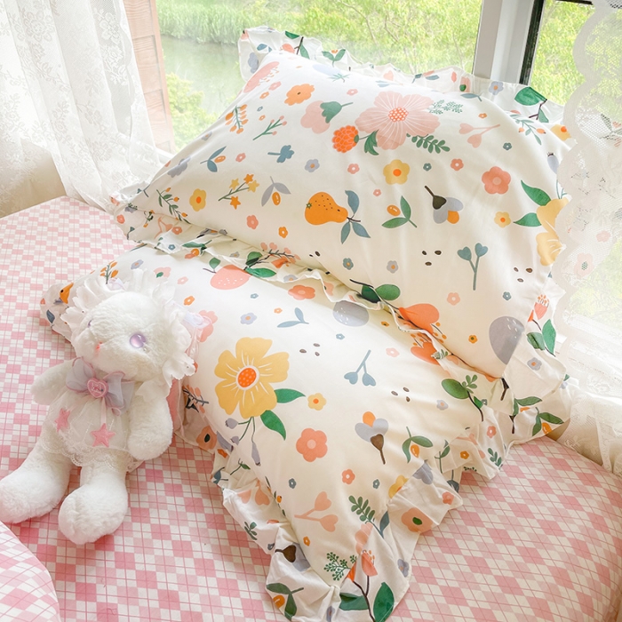 91家纺网 家纺一手货源 找家纺 （总）琪格格 2022新款花边款纯棉荷叶边四件套